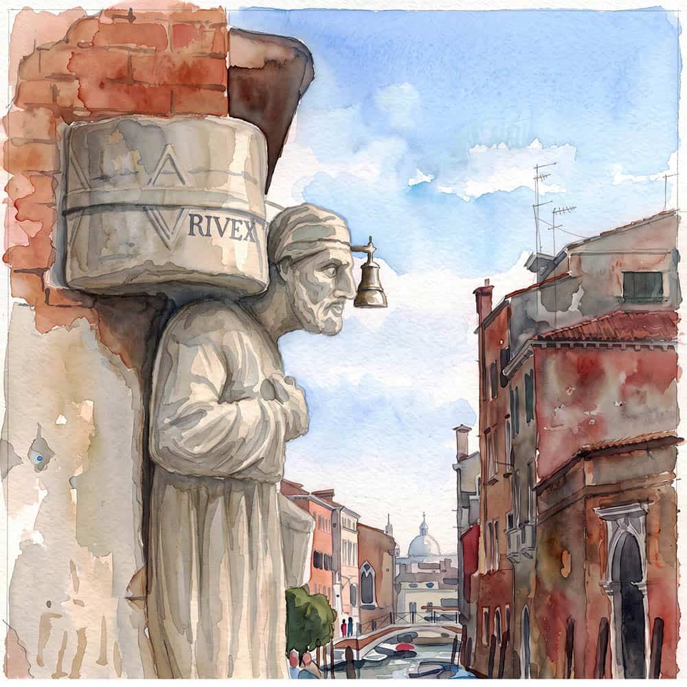 Turning photographs into watercolour paintings of Cannregio, Venice by Ian Coulling FRPS