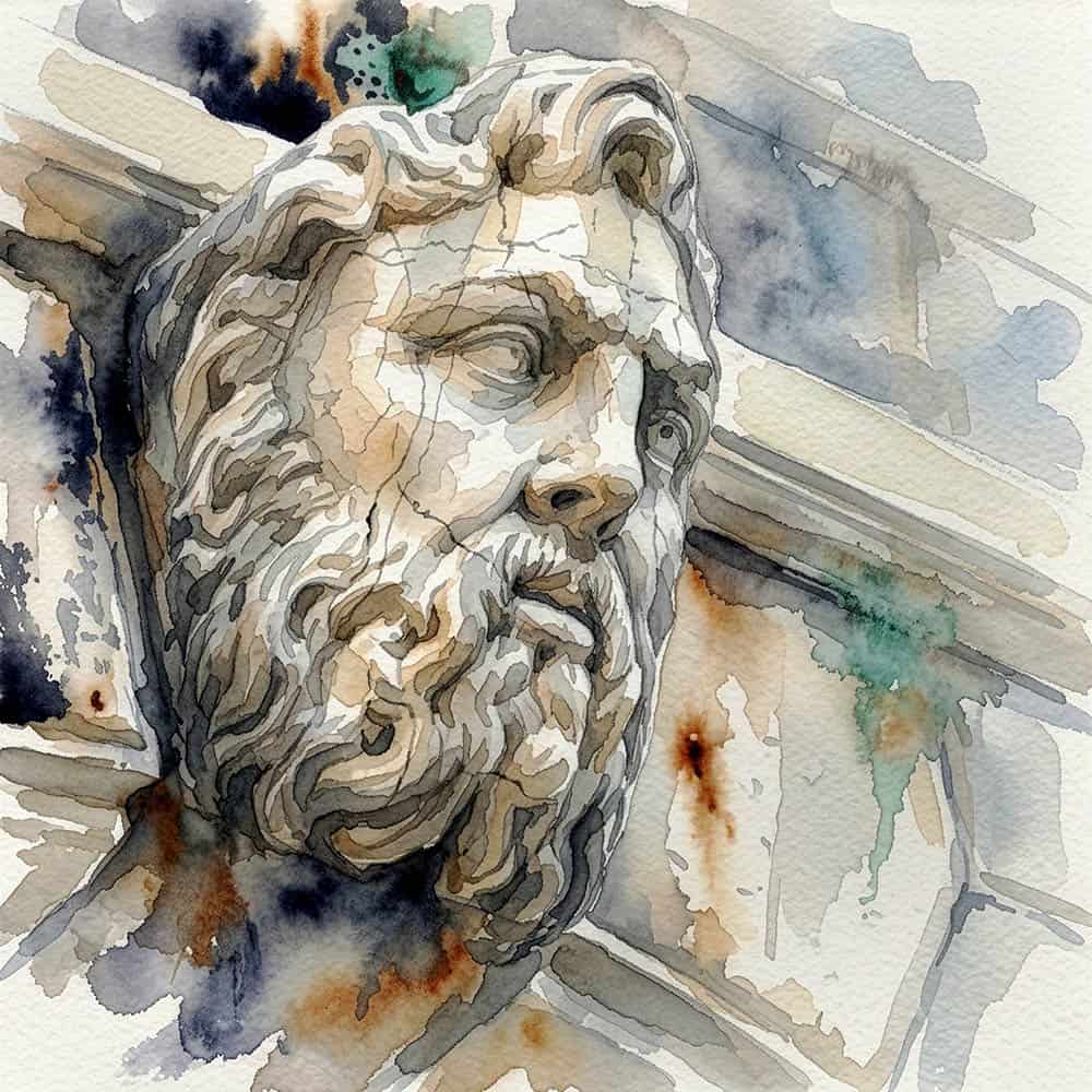 "The Faces of Venice". AI generated watercolour painting, by Ian Coulling FRPS